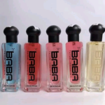 Produk Baba Parfum dengan botol elegan dan desain modern, menampilkan varian parfum berkualitas tinggi dan tahan lama untuk pria dan wanita