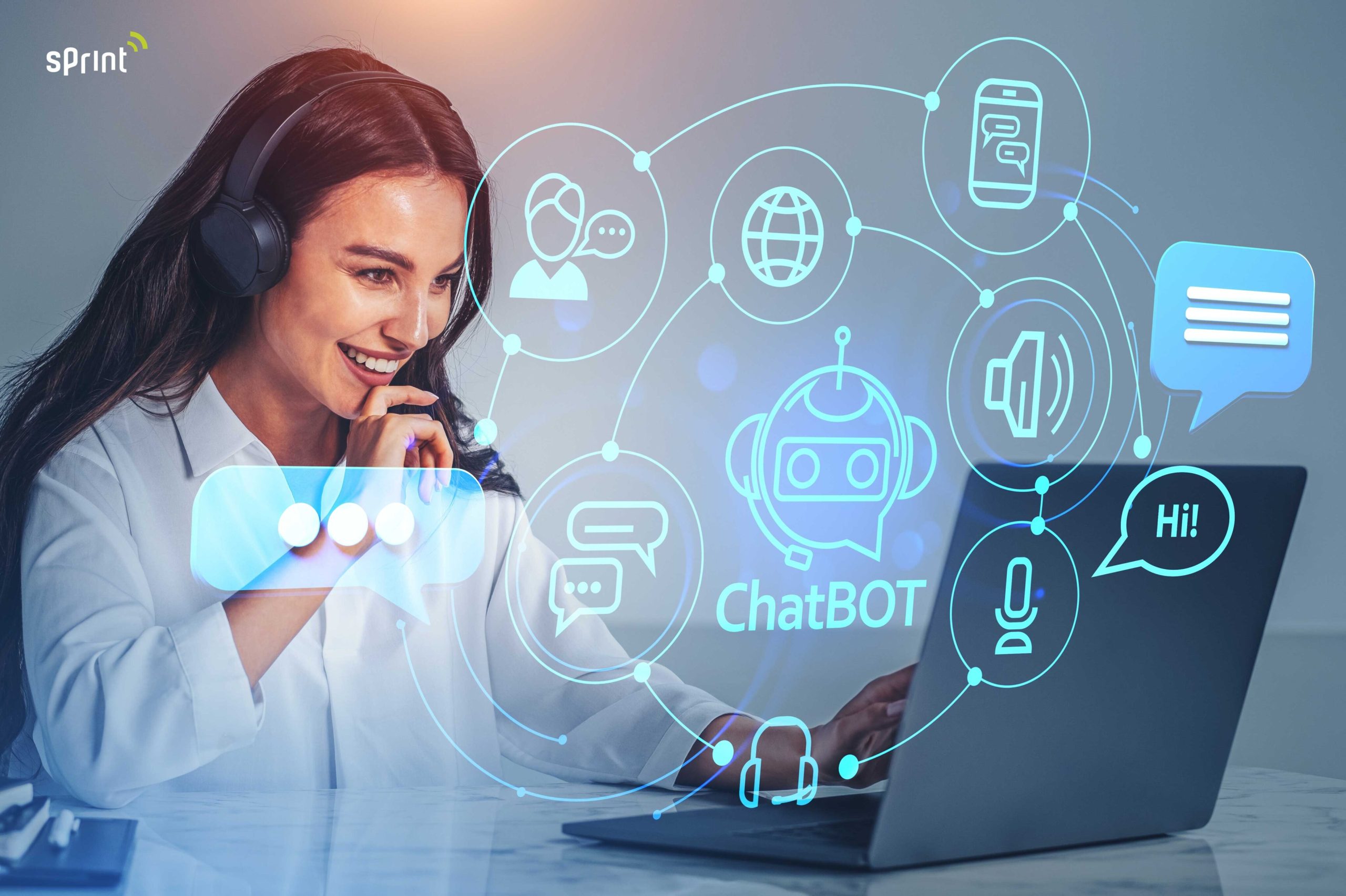 Chatbot AI Sprint Asia yang membantu interaksi pelanggan dan efisiensi bisnis