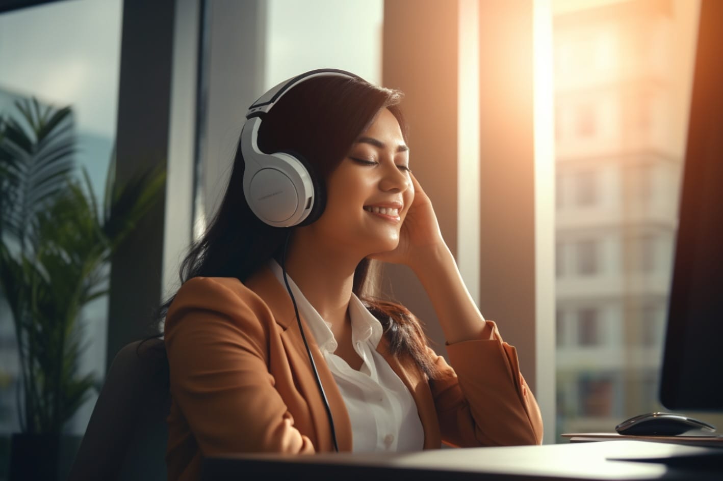 Seorang pendengar menikmati musik, merasakan dampak emosional dari melodi yang mengalun