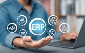 Visualisasi peran sistem ERP dalam mendukung skalabilitas dan efisiensi operasional bisnis melalui integrasi berbagai fungsi perusahaan