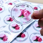 Contoh label stiker transparan untuk kemasan produk UMKM