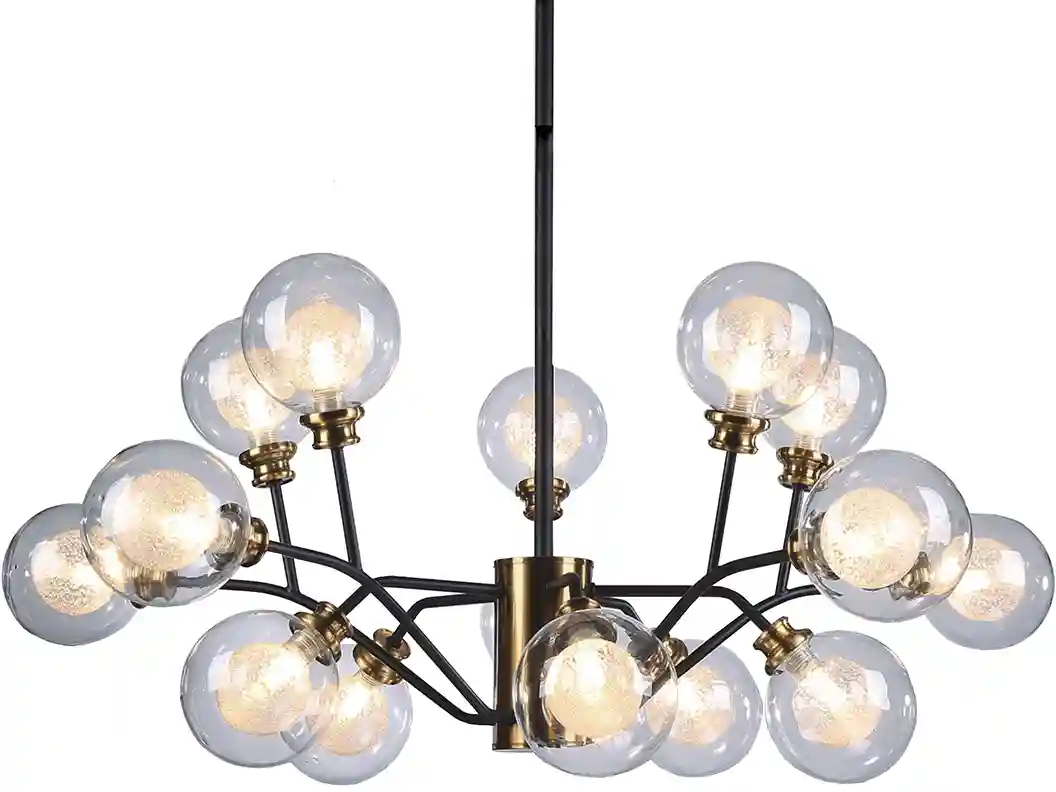 Desain lampu gantung estetik dengan bola kaca untuk suasana rumah yang hangat